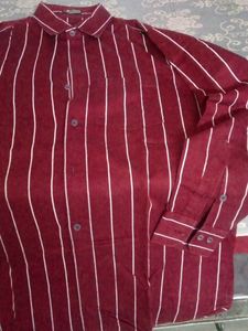 Formal Shirt In Maroon Colour With White Line