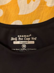 Enamor Black Sports Bra Crop Top