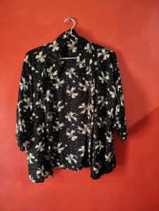 Vintage Black Bow Print Shirt