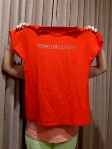 Red Tommy Hilfiger Print Tee