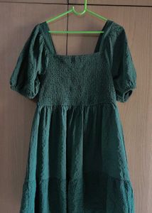 Green Tie- Mini Dress