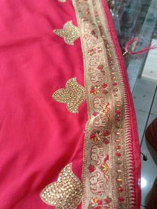 Red Embroidered Saree