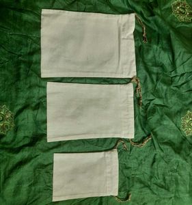 Floral Embroidered Drawstring Pouches