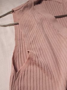 Baby Pink V Neck Top