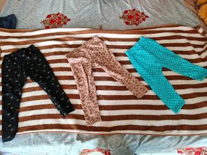 Baby Girl Colorful Leggings - Set of 3