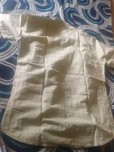 Striped Mandarin Collar Shirt.