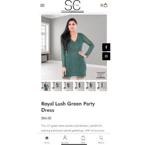 Bottle Green Heavy Work Designer Cocktail Dress