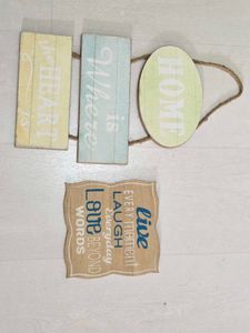 Wall Hamging Set Of 3(2 Wooden+1framed)