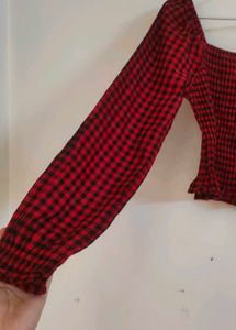 Cute Gingham Print Top❤️🖤