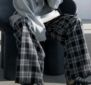 Black Checked Trousers