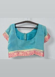 Teal & Pink Sari Blouse
