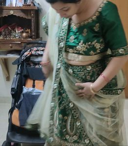 Green Embroidered Lehenga Choli