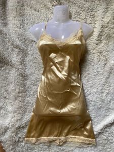 Gold Lace Slip Lingerie