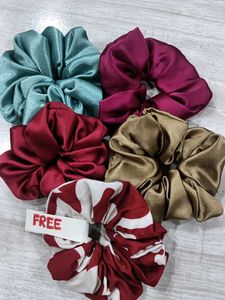 Silky Scrunchie Set - 5 Pack