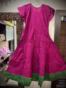 Purple Anarkali Dress with Beadstone Embroidery