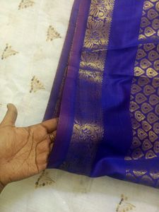 Elegant Blue Silk Honouring Shawl