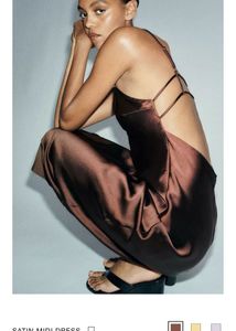 Zara Satin Midi Dress
