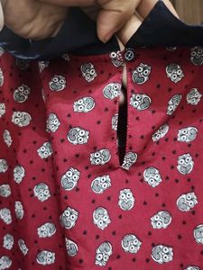 Owl Print Top Blouse
