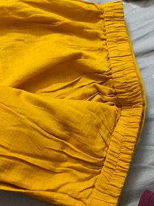 Mustard Yellow Button-Detail Pants
