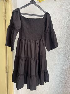 Black Tiered Midi Dress