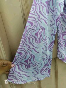 Purple Swirl Print Button-Up