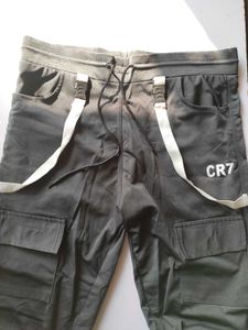 CR7 GREY CARGO TRACK PANTS