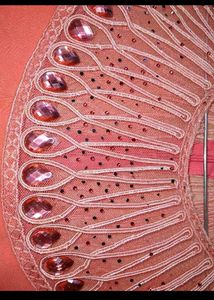 Beautiful Dress With Stone Neckline.