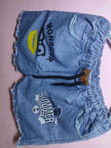 Fun Graphic Denim Shorts