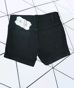 Black Denim Short