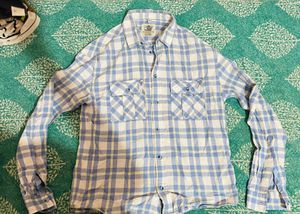 Blue Plaid Button-Down Shirt