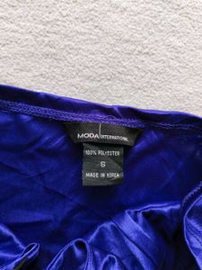 Blue Satin Halter Top