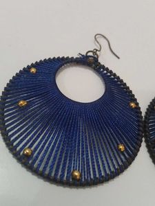 Blue Threaded Earrings