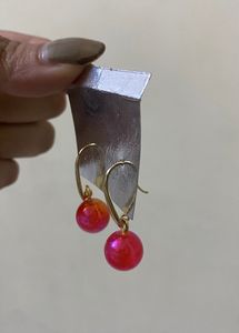 Red Pearl Shine Earrings