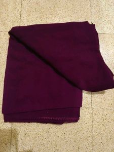 Marron Plain Saree With Padded Stitched Blouse
