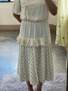 Ruffle Trim Floral Midi Dress