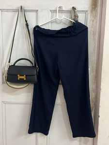 Navy Blue Wide Leg Pants