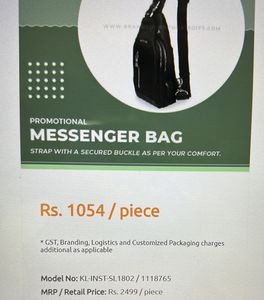 Killer Black Cross Messenger Bag With USB Port