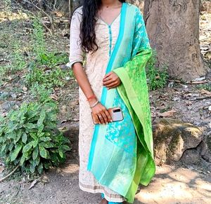 Suit With Banarasi Dupatta