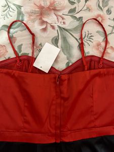 h&amp;m Red &amp; Black Party Dress