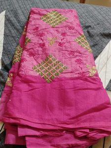 Pink Embroidered Saree