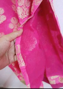 Pink &amp; Gold Embroidered Suit Set