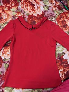 Red Top with Collar