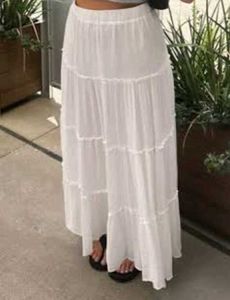 Pretty White Long Korean Skirt