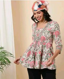 Floral Print Peplum Top