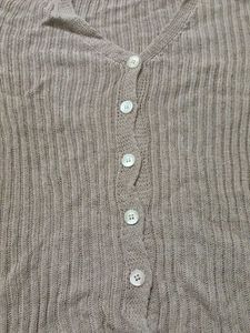 Brown Knit Cardigan