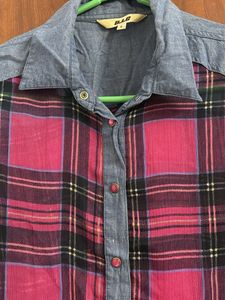 Plaid &amp; Denim Button-Up
