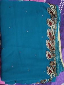 Elegant Teal Saree