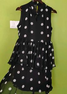 Polka Dots Flared Dress New With Tags