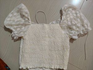 Floral Lace Puff Sleeve Top