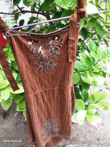 VELEVET HANDEMBROIDERY RUSTY BROEN DUNGREE